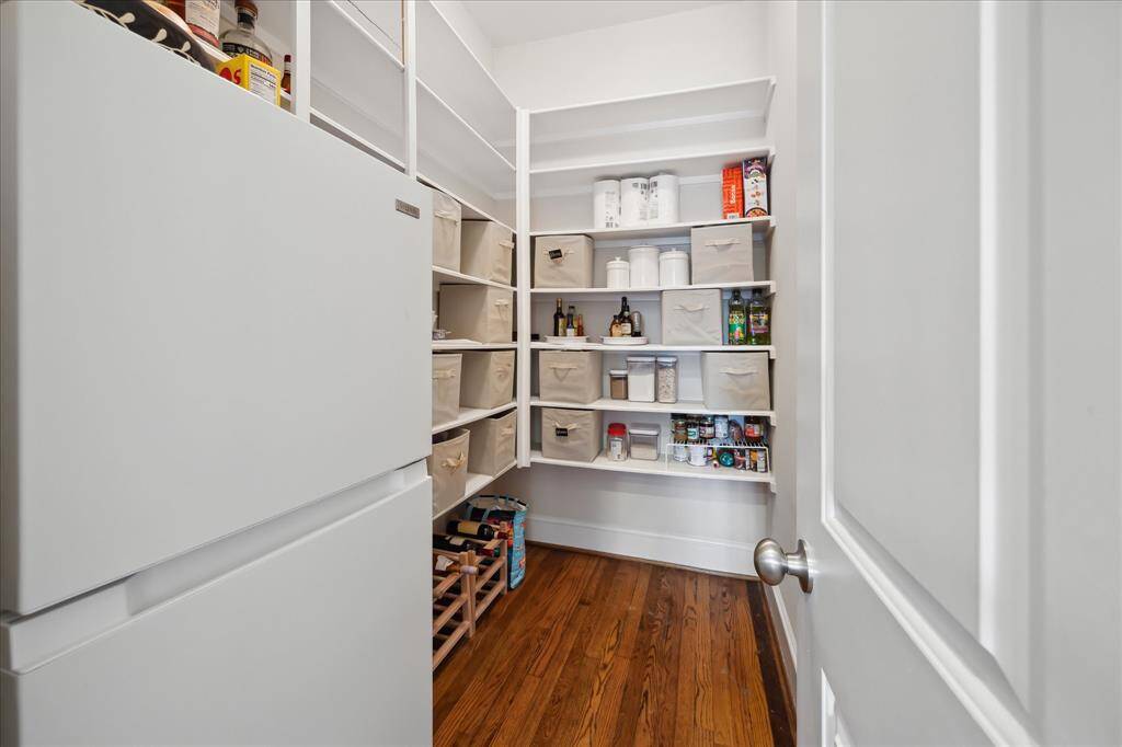 Walk-in pantry is even large enough for an extra fridge/freezer.