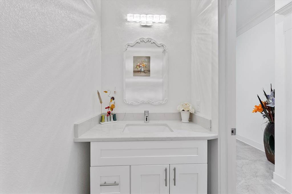 Here's a view of the 1/2 bath vanity found here.
