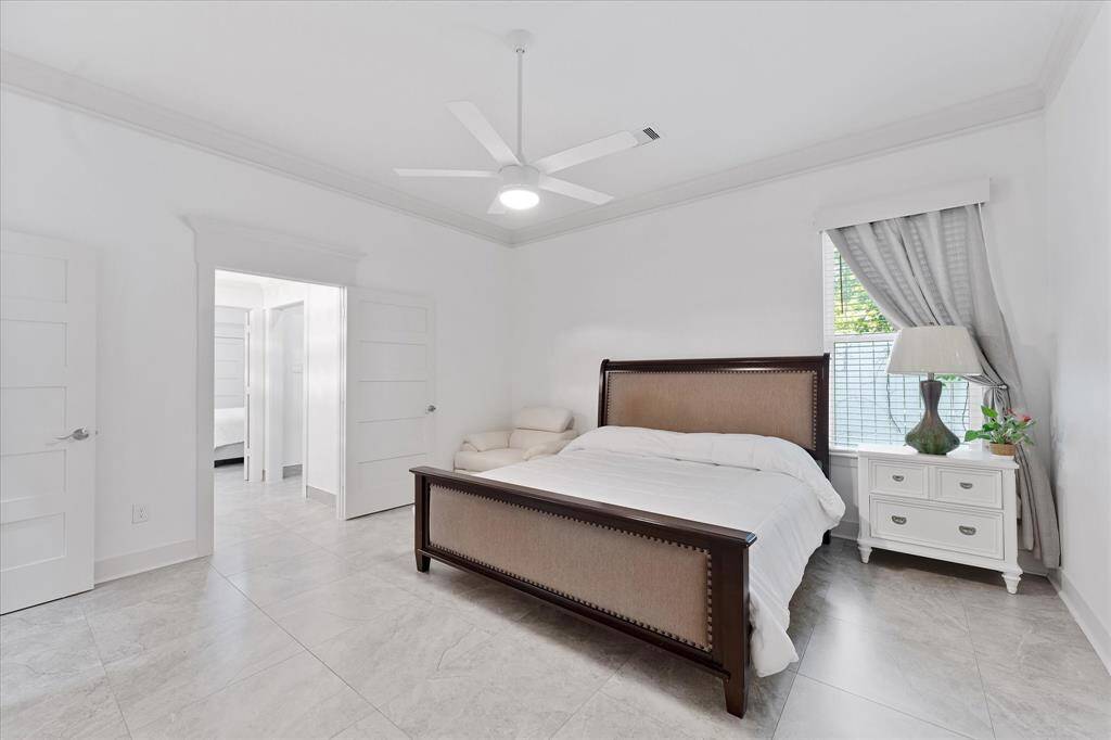 This Second bedroom view shows the Jack-n-Jill bathroom entrance.
