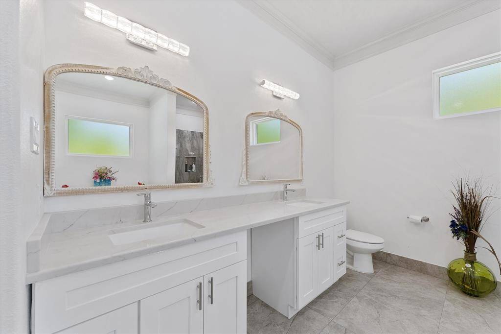 Here's a view of the Master bathroom dual sink/vanity area.