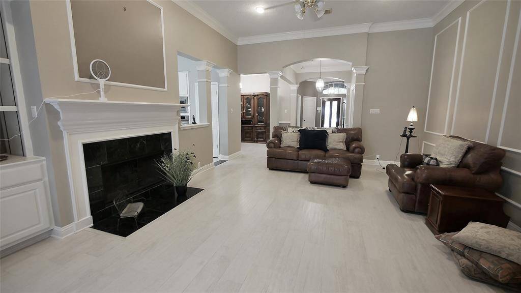 Family Room with Dining and Front door in the background