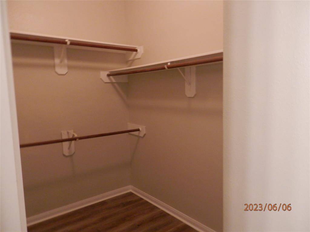 Large walk in closet in primary bath