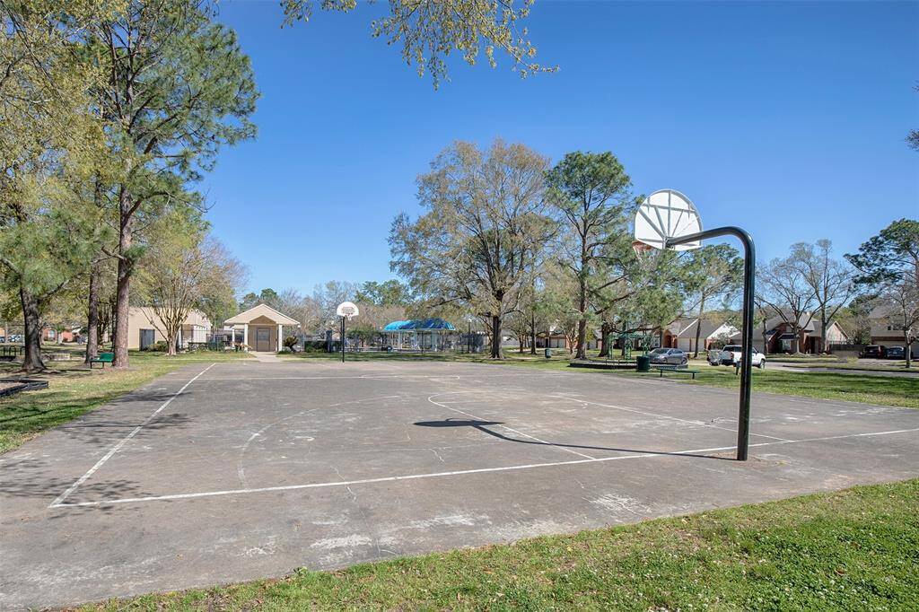 The basketball court offers excitement for everyone.