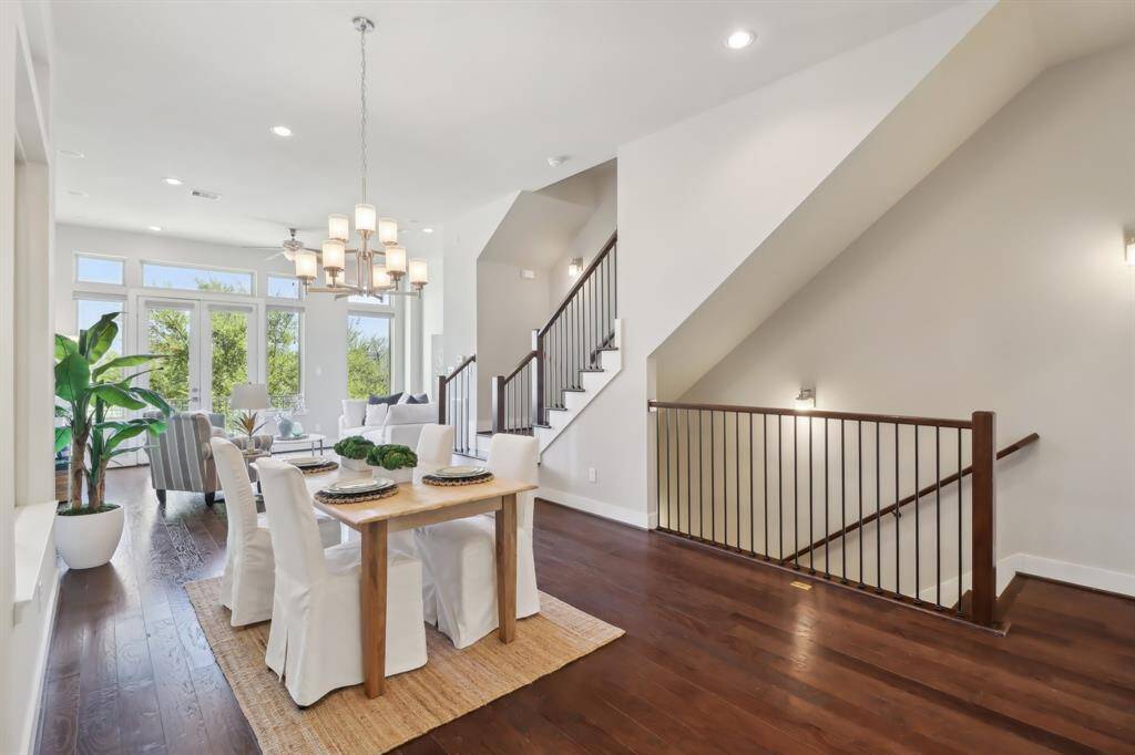 Dining room opens to living room