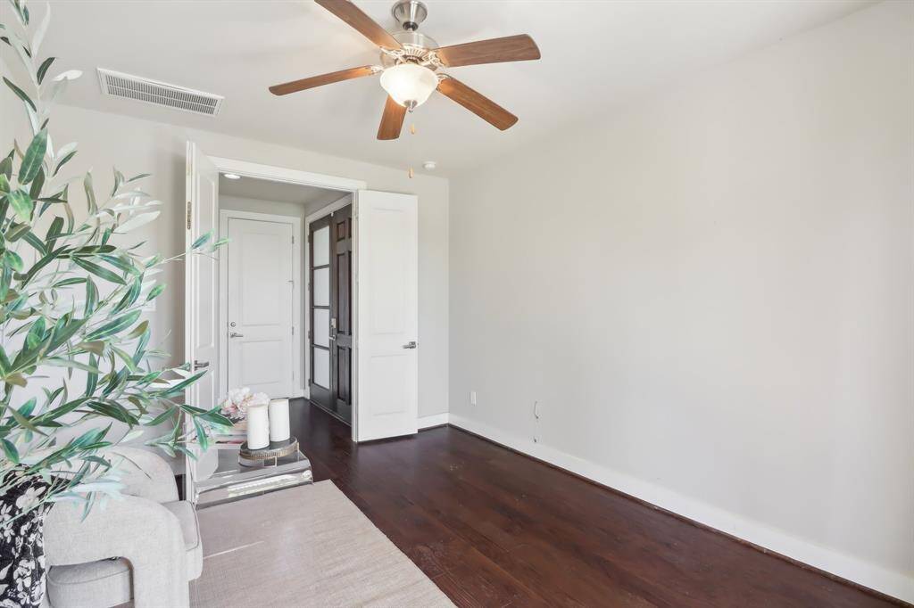 Double door entry into first floor bedroom