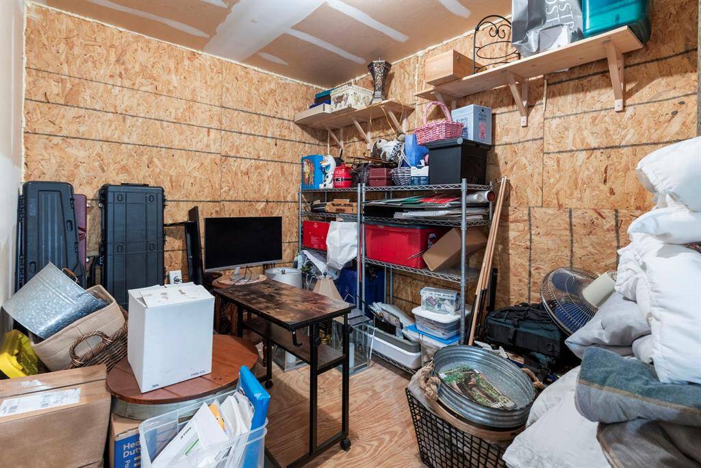 The climate-controlled Texas basement provides invaluable extra storage space!