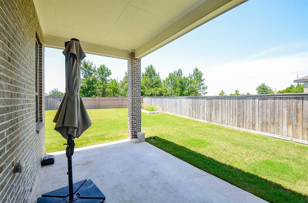 A large patio offers the perfect place to relax with a cup of coffee or grill on the weekends.