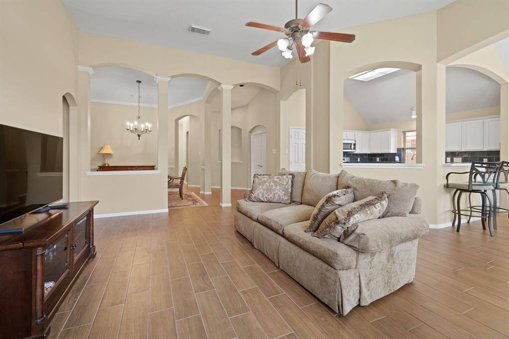 Living room open to spacious kitchen.