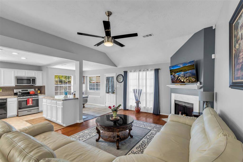 Kitchen is open to the living room.