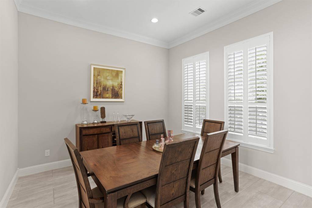 Right off the foyer is the dinning room.