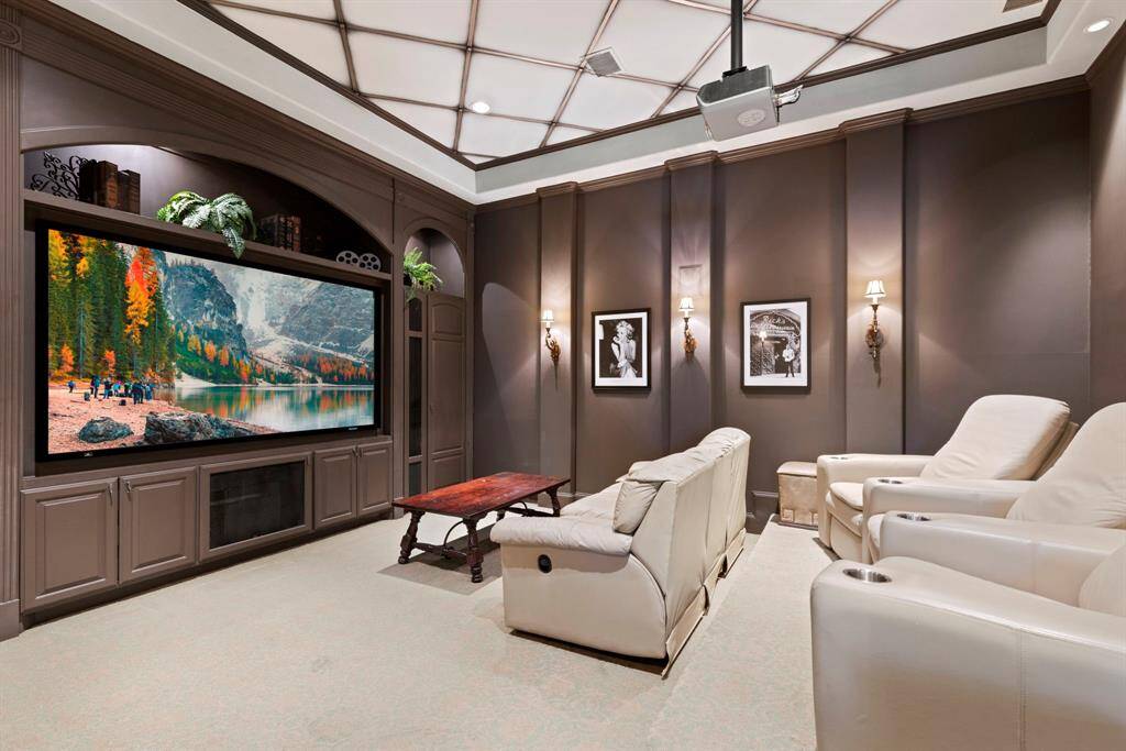 The first-floor home theater.