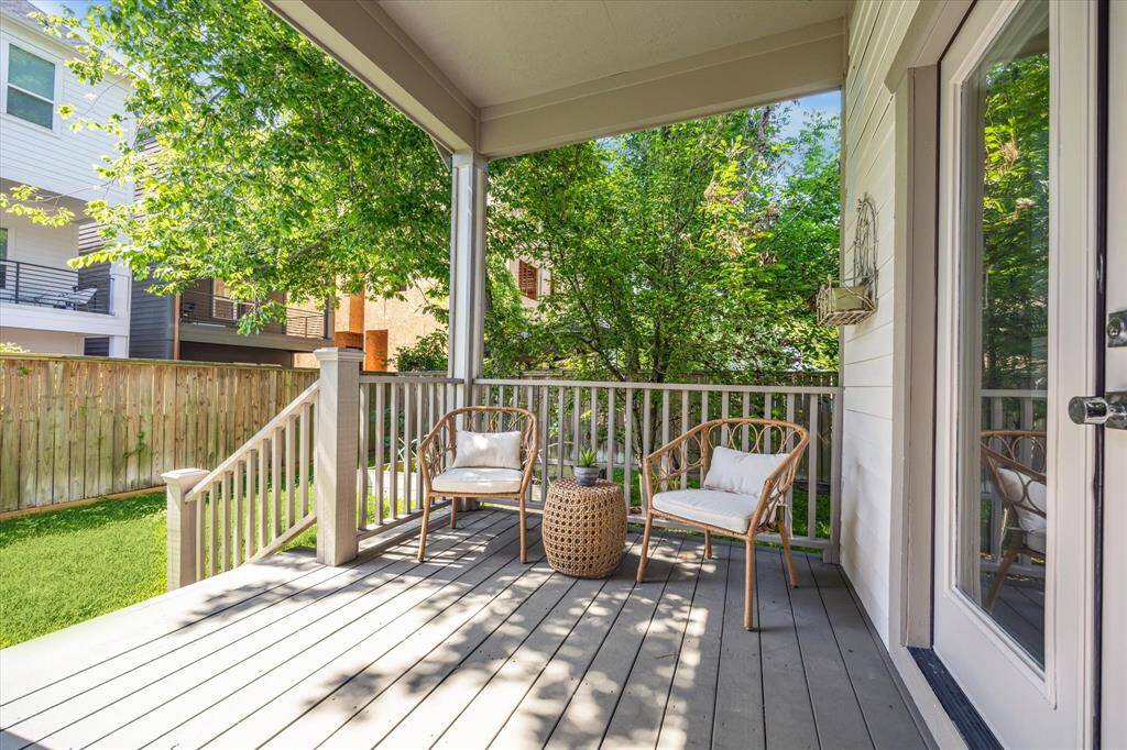 A charming back porch. Entertain and unwind!