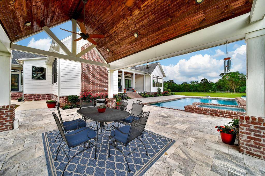 Beautiful gazebo overlooking property and pool