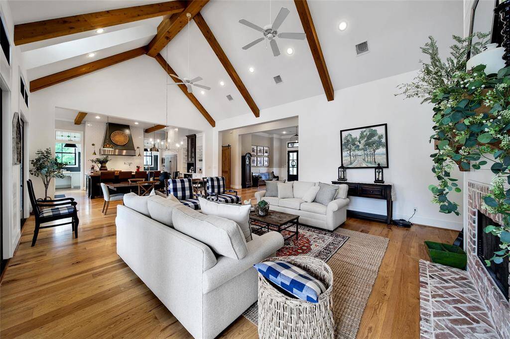 Cedar beams and open floorplan