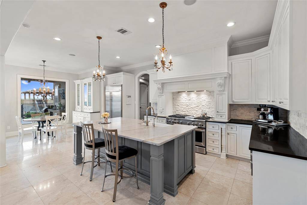 Eat at the island or the breakfast area?