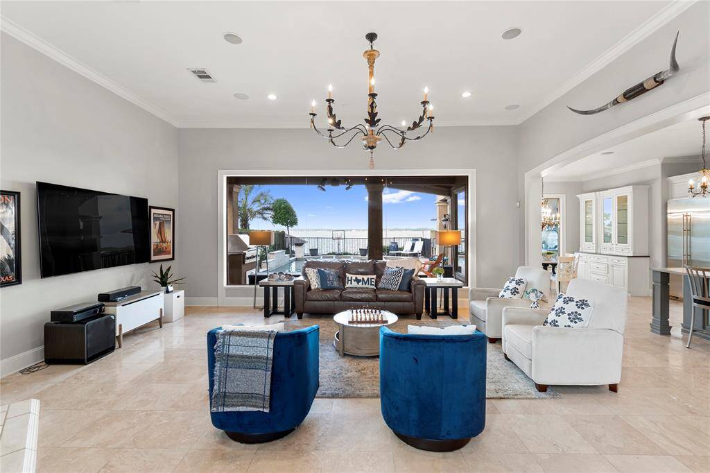 Family room opens to kitchen. Enjoy the views.