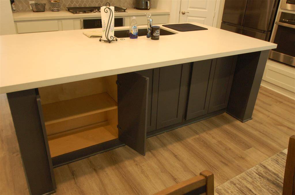 Added cabinets under the breakfast bar