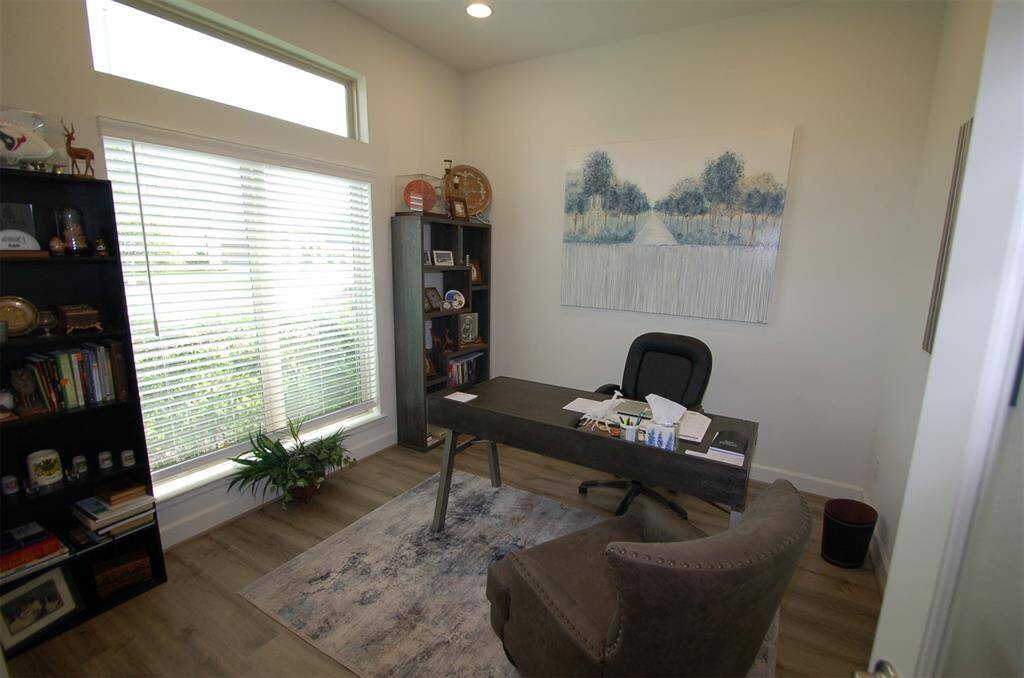 Office with French doors upfront.