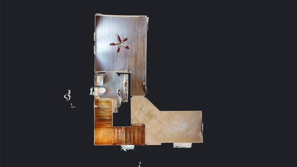 First floor - bedroom, full bathroom and entry way.