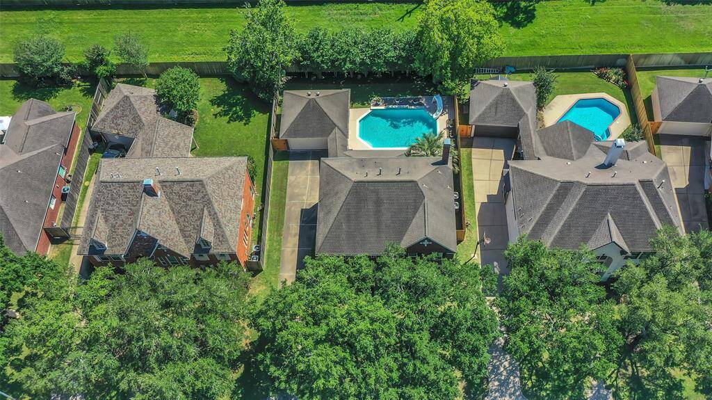 Home backs up to green space.