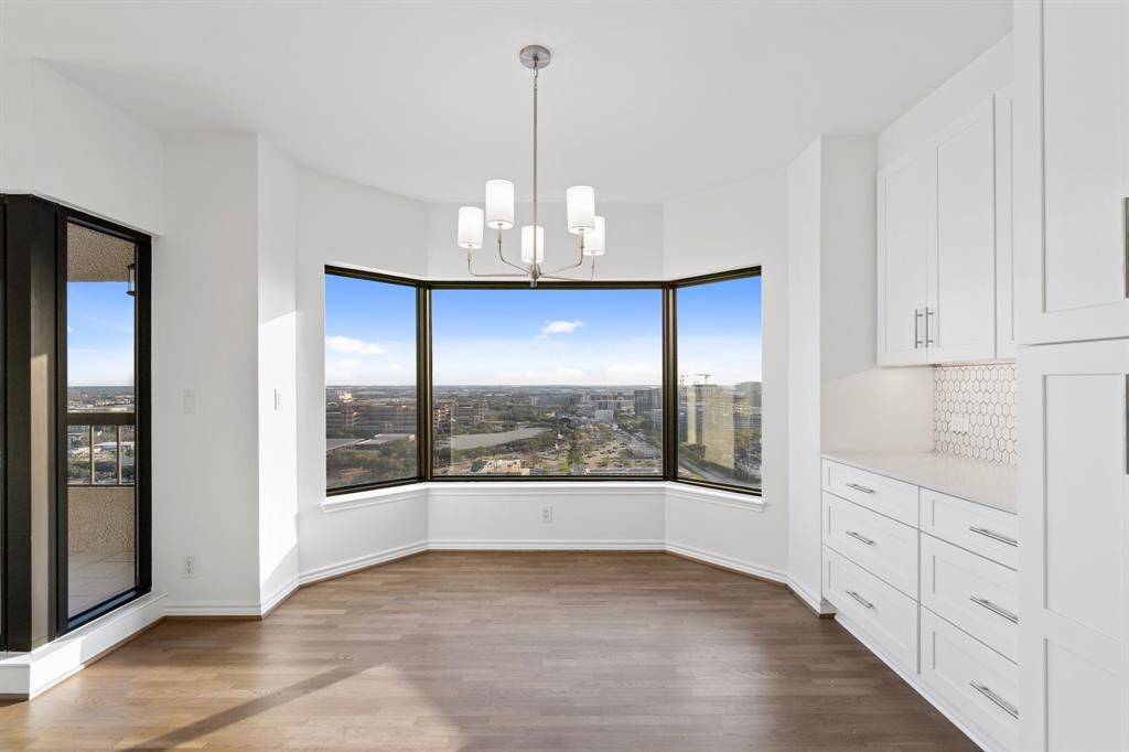 Dining room adjoining the private balcony.