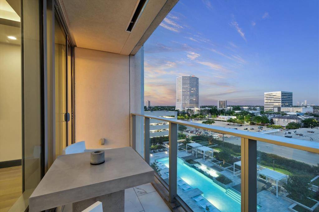 Views of the pool offer a vacation like feeling while living at home.