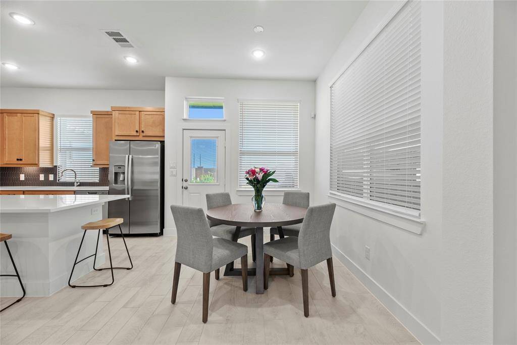 Light and bright breakfast area.