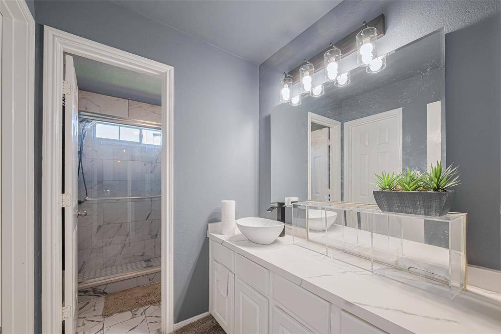 Two full bathrooms upstairs.