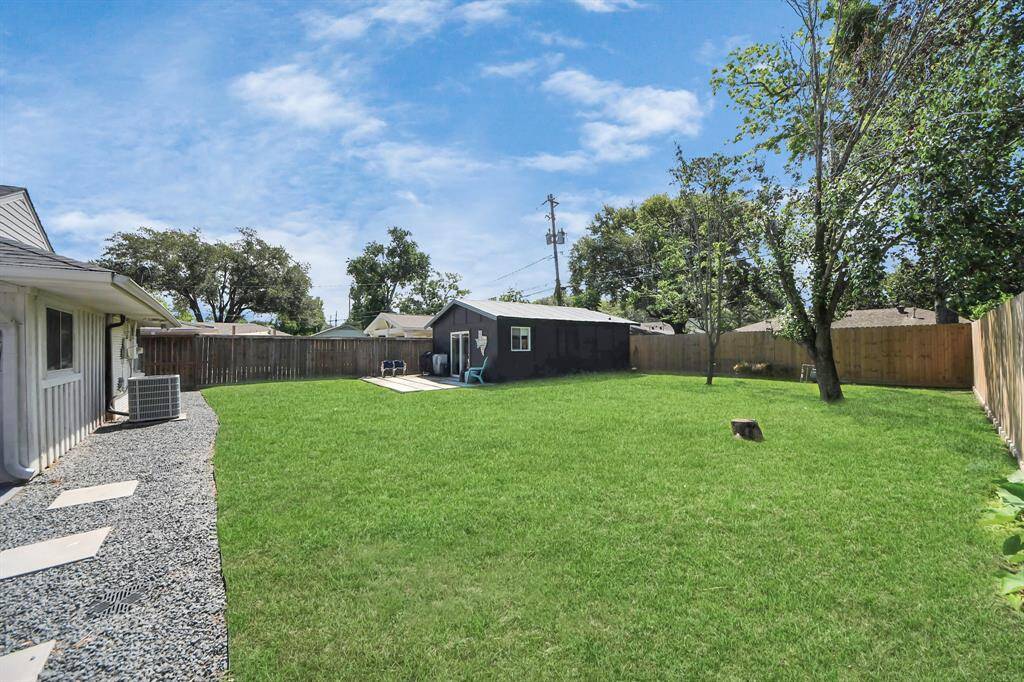 The guest house sits privately in the corner.