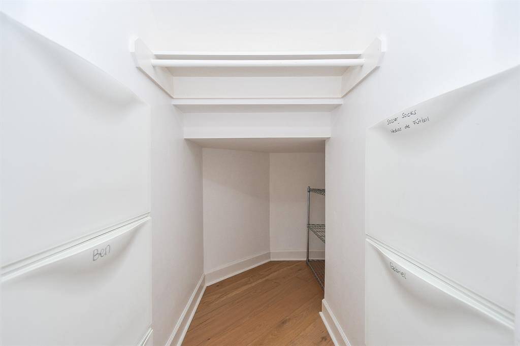 Additional closet space perfect for seasonal decorations and luggage.