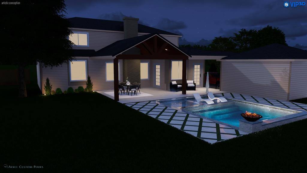 If you desire a pool, here is a custom pool design by Avree Custom Pools
