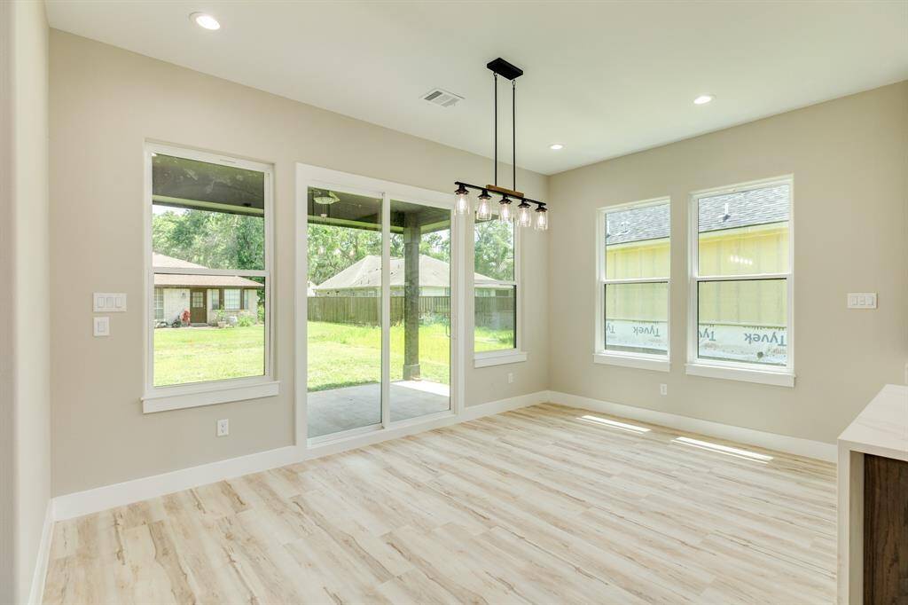 Dining area looking out to backyard