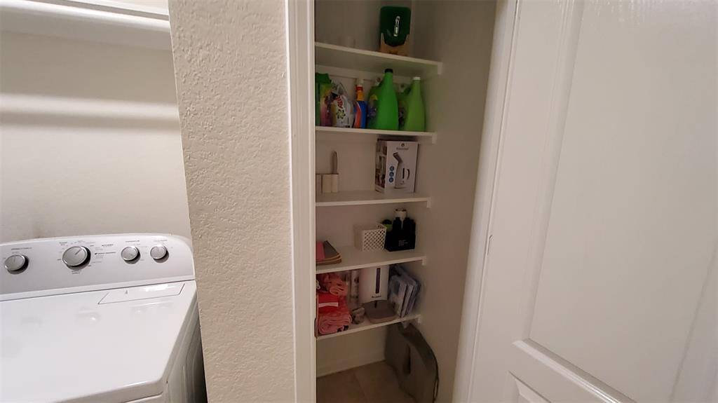Closet inside the laundry room.