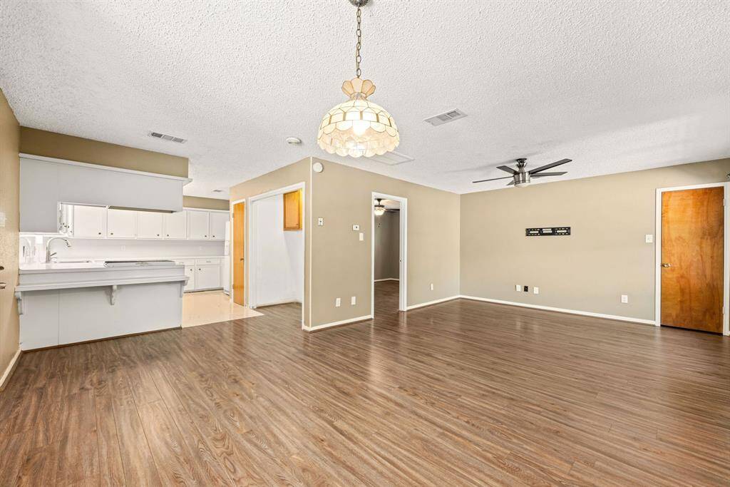 Another view of the apartment with the bedroom just off the living room.
