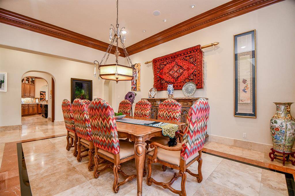 Formal dining room with convenient access to kitchen.