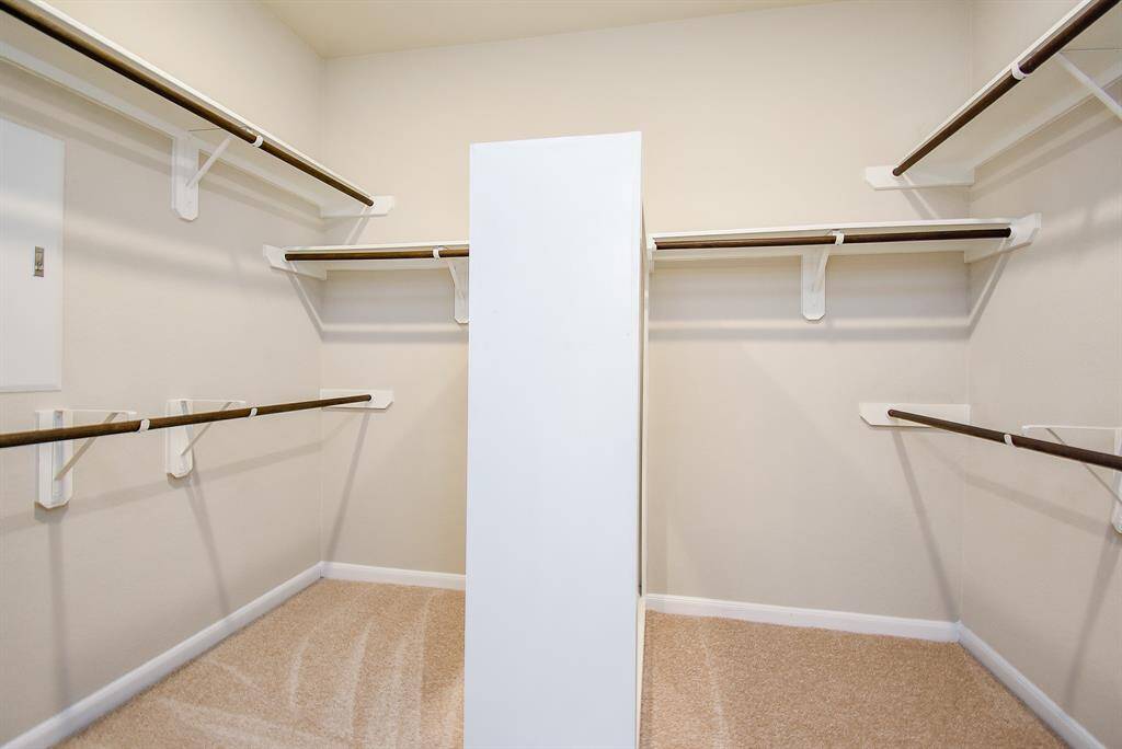 Ample space in the primary closet