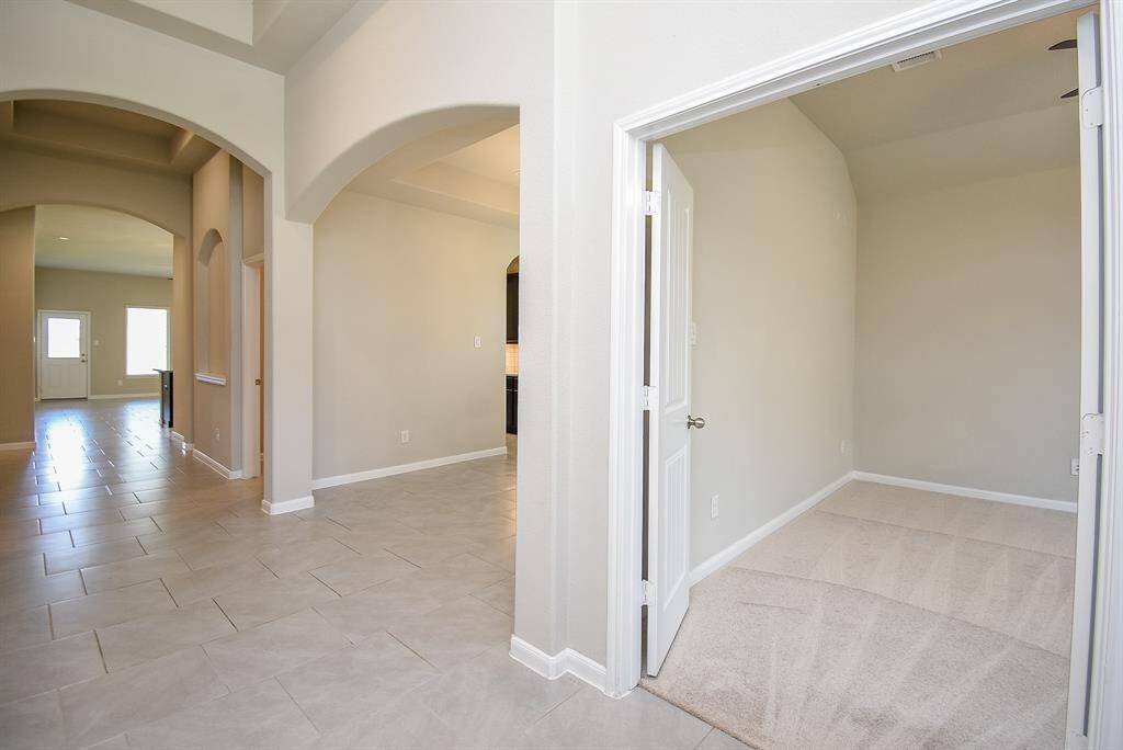 Home office with double french doors