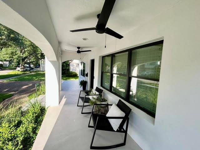 6-lite beveled glass door welcomes you to your new home.