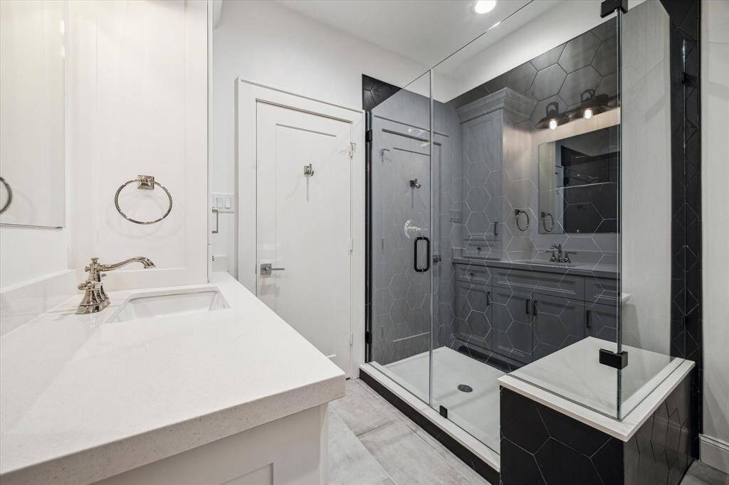 Secondary bath with walk-in shower