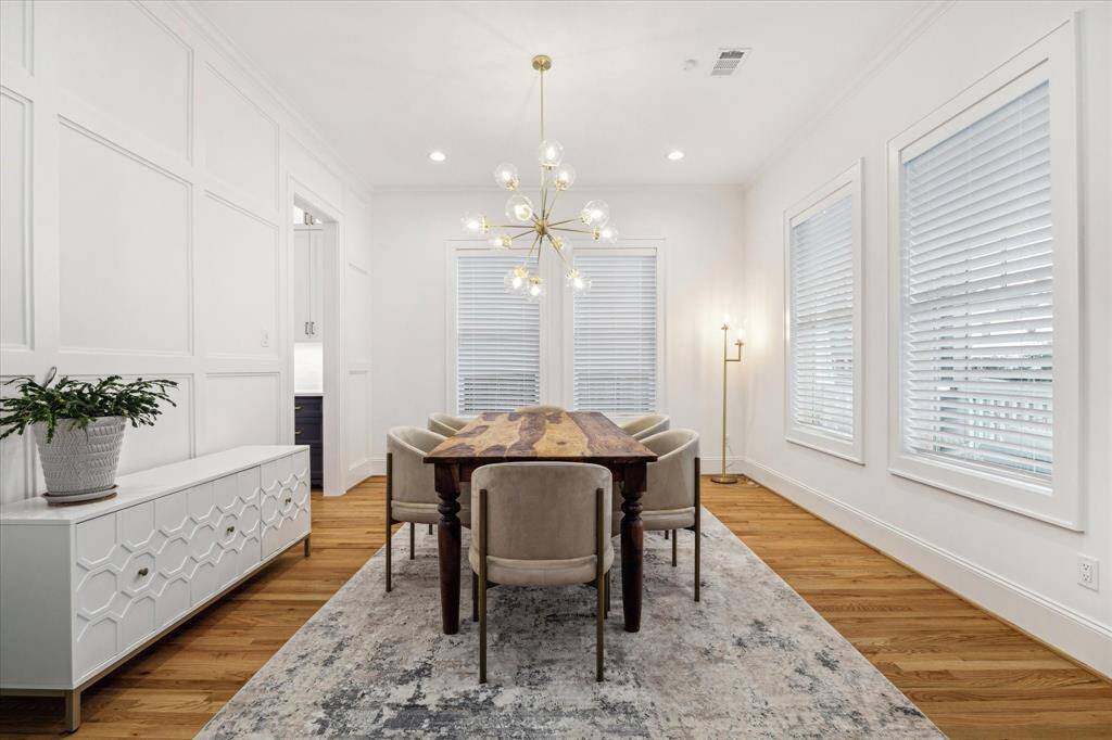 Formal dining is large enough to accommodate any size dining table