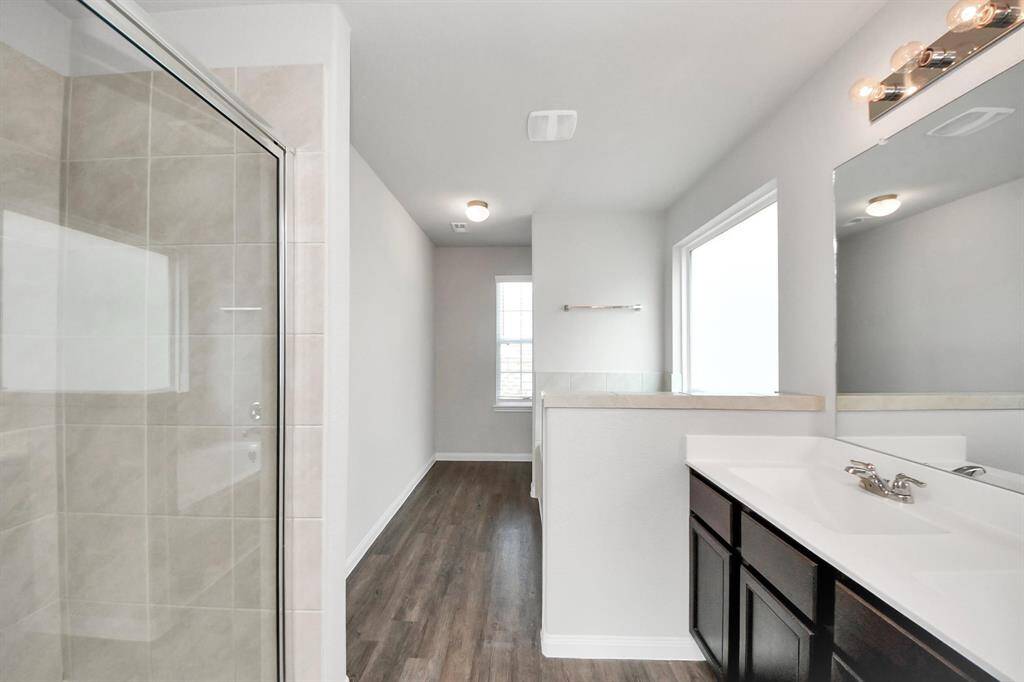 Primary bath with shower and tub