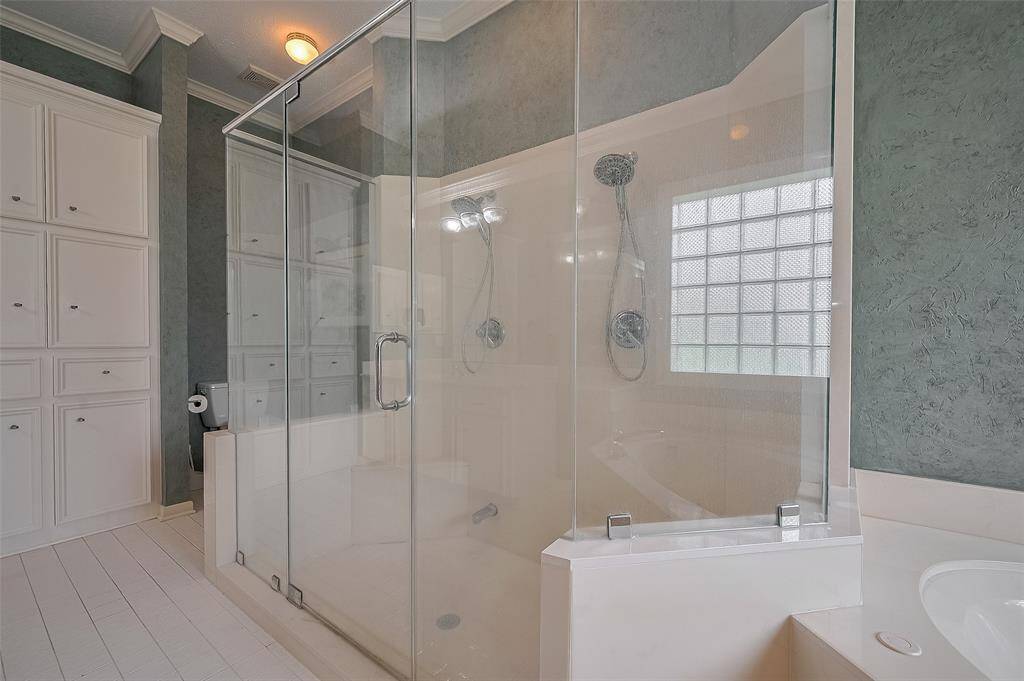 Oversized frameless glass shower