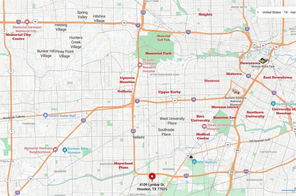 Excellent Location!! Easy commute to Downtown, Medical Center, Museum District, Galleria, Memorial City Centre and Energy Corridor.
