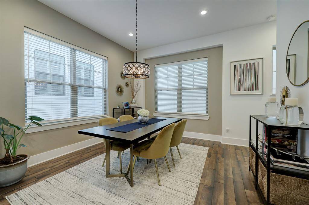 The second floor dining room is bright, airy and generously sized for family gatherings..