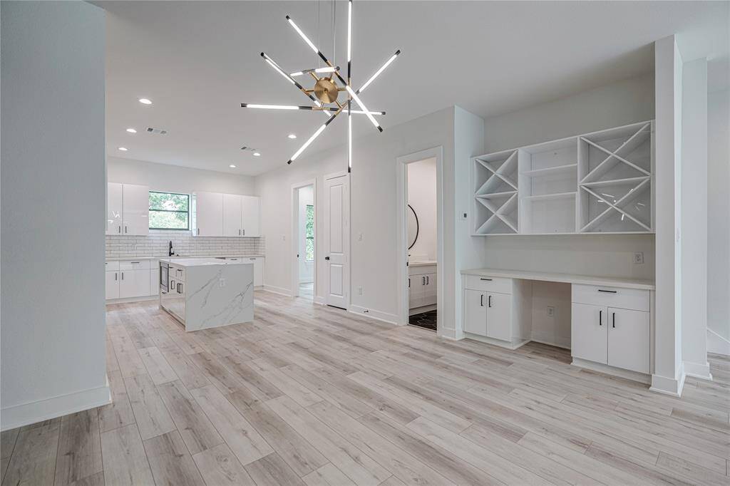 Dry bar area in the dining room is perfect for entertaining