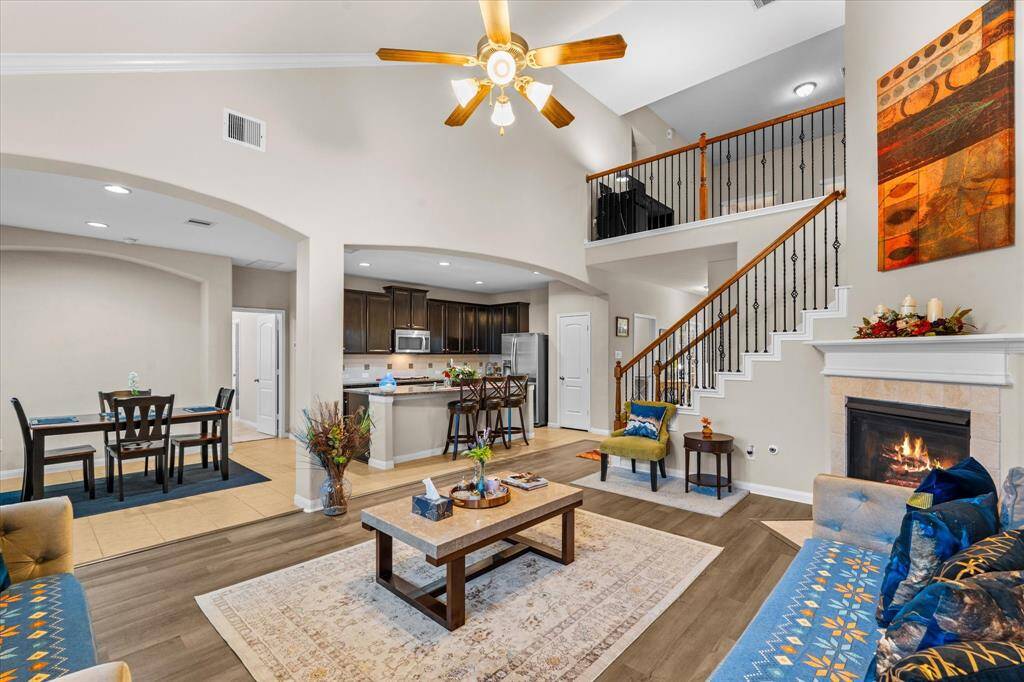 Open kitchen and living area.