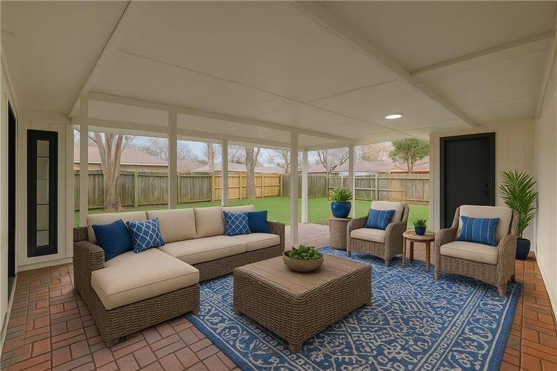 Virtual staged living room