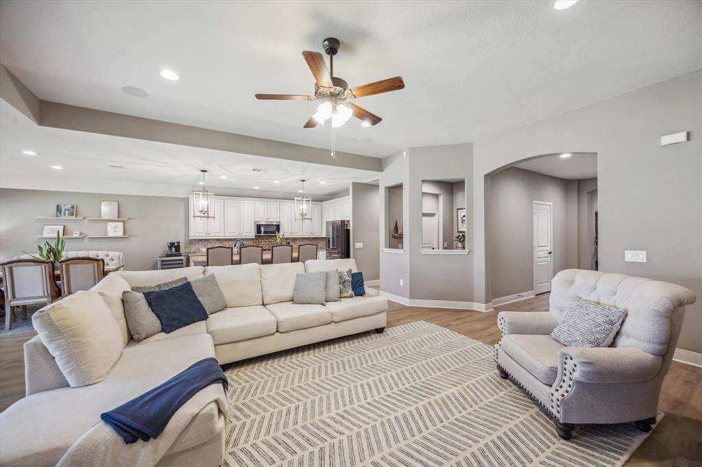 This open floor plan provides a great space for entertaining guests.