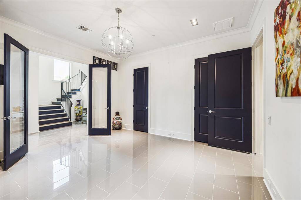 Two closets provide ample storage.