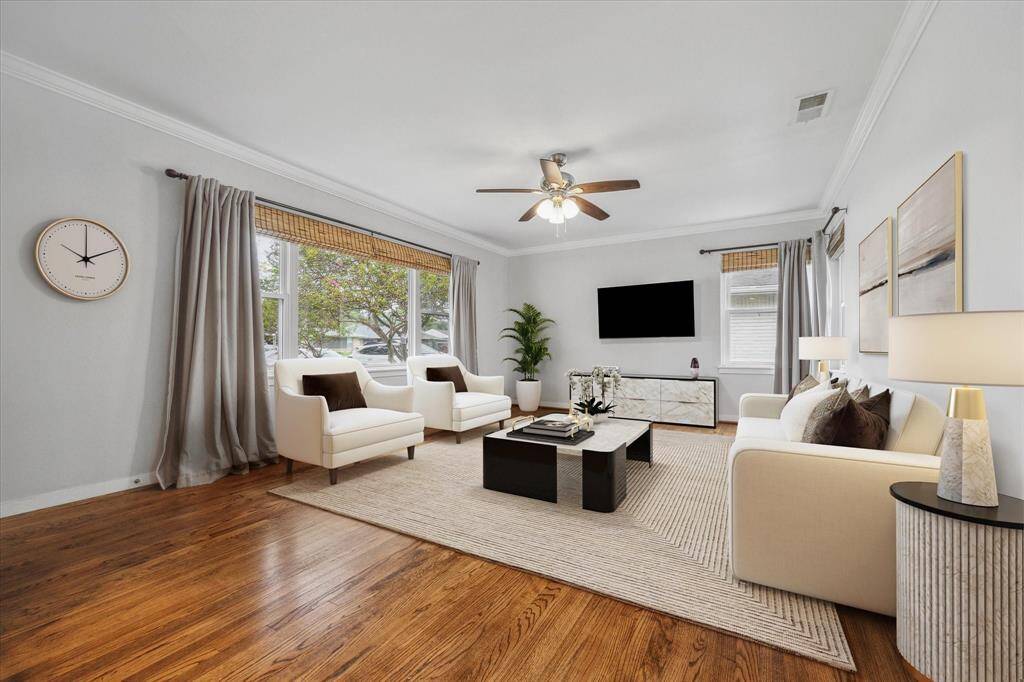 Virtually staged living room.